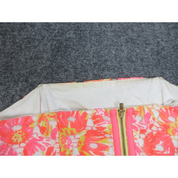 Lilly Pulitzer Dress Womens 4 Multicolor Floral Strapless Lace Fit & Flare Short - Picture 10 of 15